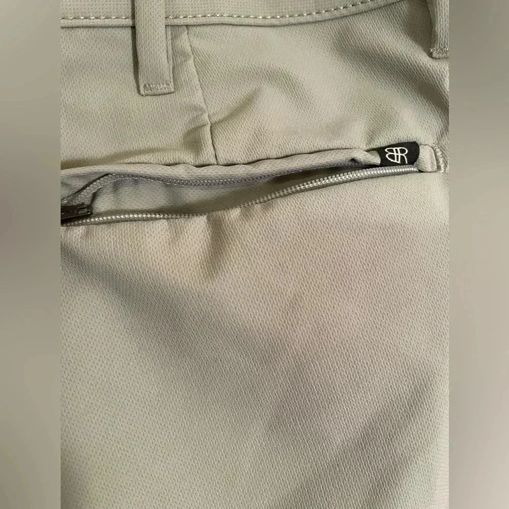 Banana Republic Mens Chino Pants Ivory Straight Leg Zip Fly Size 36x30 Polyester - Picture 5 of 9